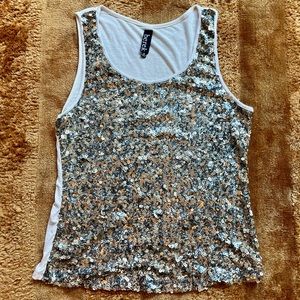 Berek Gold Silver Sequin Tank Sz M